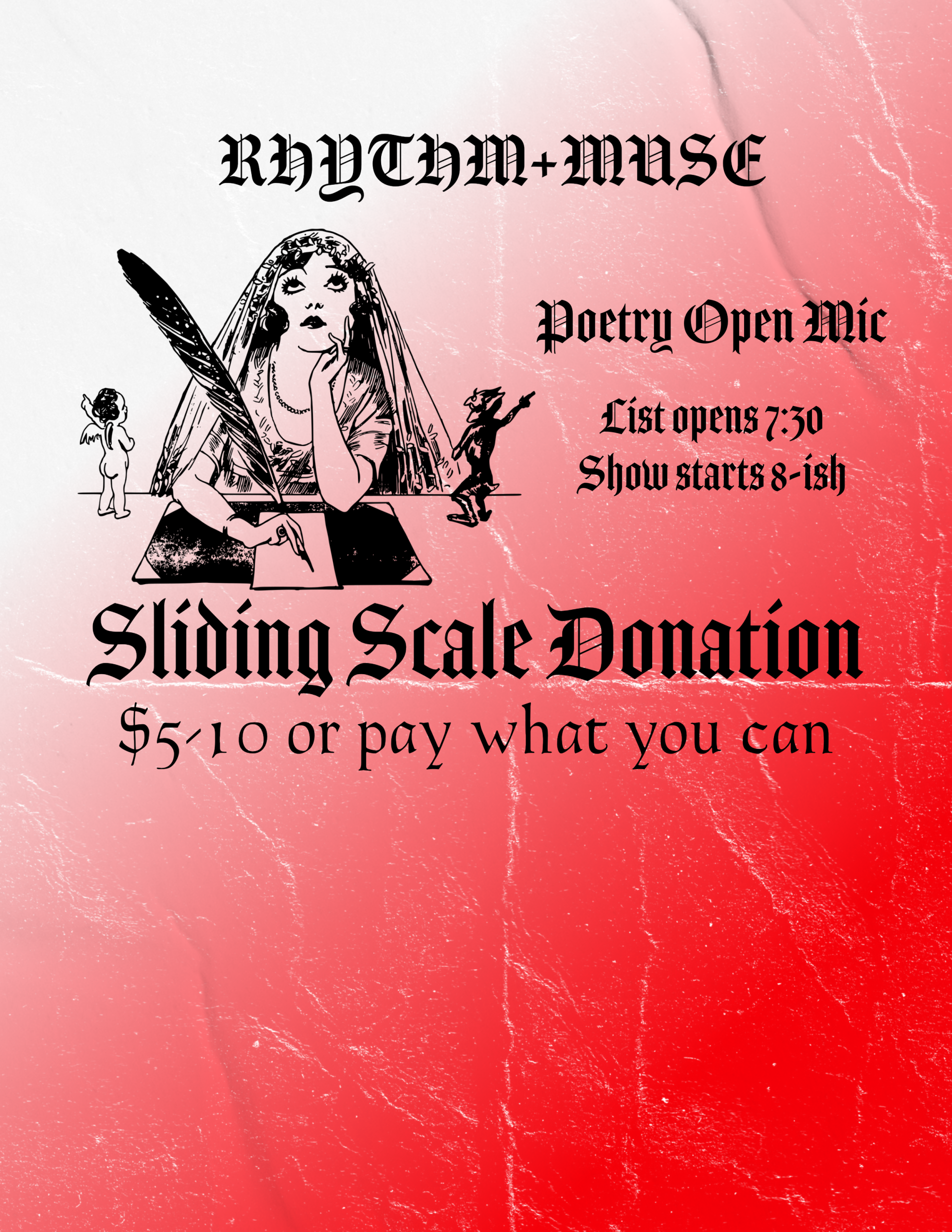 Rhythm + Muse Donation Information SLiding Scale $5 - $10